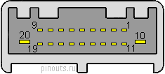 20 pin Subaru Car Stereo proprietary connector view and layout