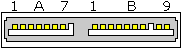 16 pin (7+9) SATA micro connector view and layout