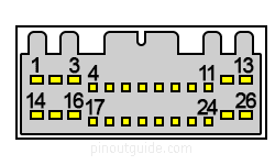 26 pin KIA amplifier connector view and layout