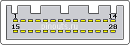28 pin Toyota 90980-12555 Radio plug connector layout
