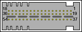 54 pin Ford APIM module connector view and layout