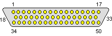 50 pin D-SUB female connector layout