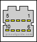 10 pin Jeep Head Unit Audio connector layout