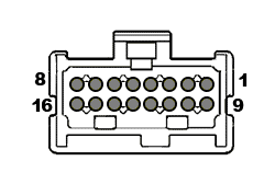 16 pin GM 1539415 harness amplifier connector layout