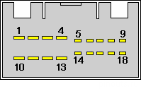 18 pin Kia Head Unit audio connector layout