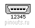 5 pin Mini-USB type B receptacle connector layout