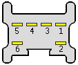 6 pin Nissan Head Unit proprietary connector layout