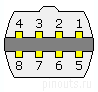 8 pin Nikon Coolpix USB + serial plug connector layout