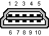 10 pin Alcatel E801 cell phone proprietary connector layout