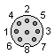 8 pin DIN female connector layout