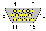 15 pin highdensity D-SUB male connector layout