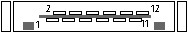 12 pin iPAQ male proprietary connector view and layout