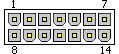 14 pin Molex 39-01-2140 connector layout