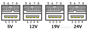 8 pin Powered USB connector layout