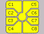 8 pin SMARTCARD proprietary connector layout