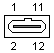 12 pin SNES A/V female proprietary connector layout