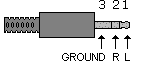 3 pin stereo plug connector view and layout