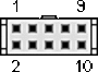 10 pin IDC keyed female connector drawing