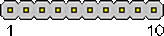 10 pin single row male connector drawing