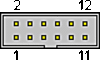 12 pin IDC male connector drawing