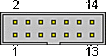 14 pin IDC male connector drawing