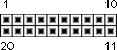 20 pin ICC female connector drawing