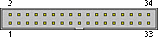 34 pin IDC male connector drawing