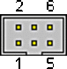 6 pin IDC male connector drawing