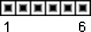 6 pin single row female connector drawing