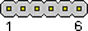 6 pin single row male connector drawing