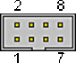 8 pin IDC male connector drawing