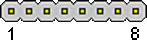 8 pin single row male connector drawing