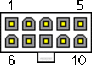 10 pin MiniFit Jr 5566-10 male connector drawing