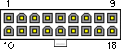 18 pin MiniFit Jr 5566-18 male connector drawing