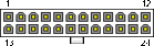 24 pin MiniFit Jr 5566-24 male (MOLEX 44206-0007) connector drawing