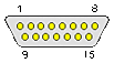15 pin D-SUB male connector drawing