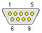 9 pin D-SUB male connector drawing