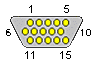 15 pin highdensity D-SUB male connector drawing