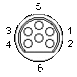6 pin Lowrance (round) proprietary connector drawing