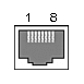 8 pin RJ45 (8P8C) female connector drawing