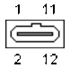 12 pin SNES A/V female proprietary connector drawing