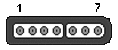 7 pin SNES proprietary female connector drawing