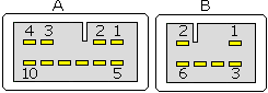 16 pin (10+6) Toyota Head Unit proprietary connector view and layout