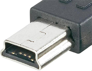 5 pin Mini-USB type B plug photo and diagram