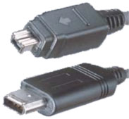 4 pin, 6 pin or 9 pin IEEE1394 (FireWire) plug photo and diagram