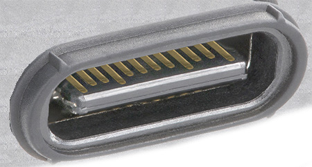 24 pin USB-C receptacle photo and diagram